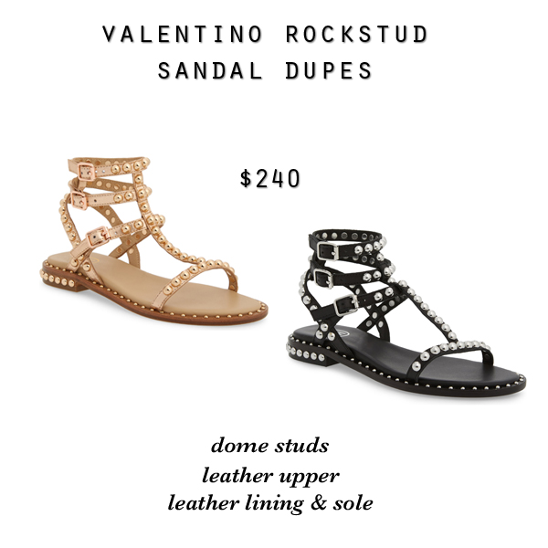 Valentino Rockstud strappy gladiator sandal dupes, studded Ash Play sandals