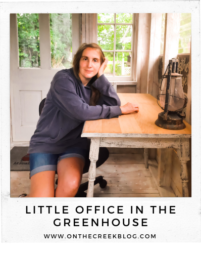 A Small Office Space in the Greenhouse | On The Creek Blog // www.onthecreekblog.com