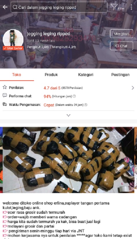 Jegging leging ripped Toko Baju Anak Terlaris di Shopee
