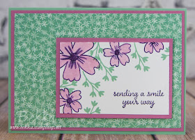 Floral Sending Smiles Card Made Using Stampin' Up! UK Supplies.  Buy Card Making Supplies here