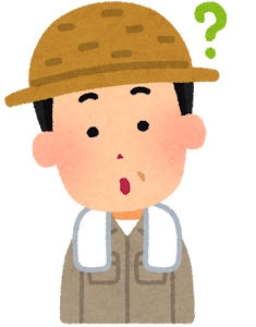 農家の男性のイラスト「疑問」
