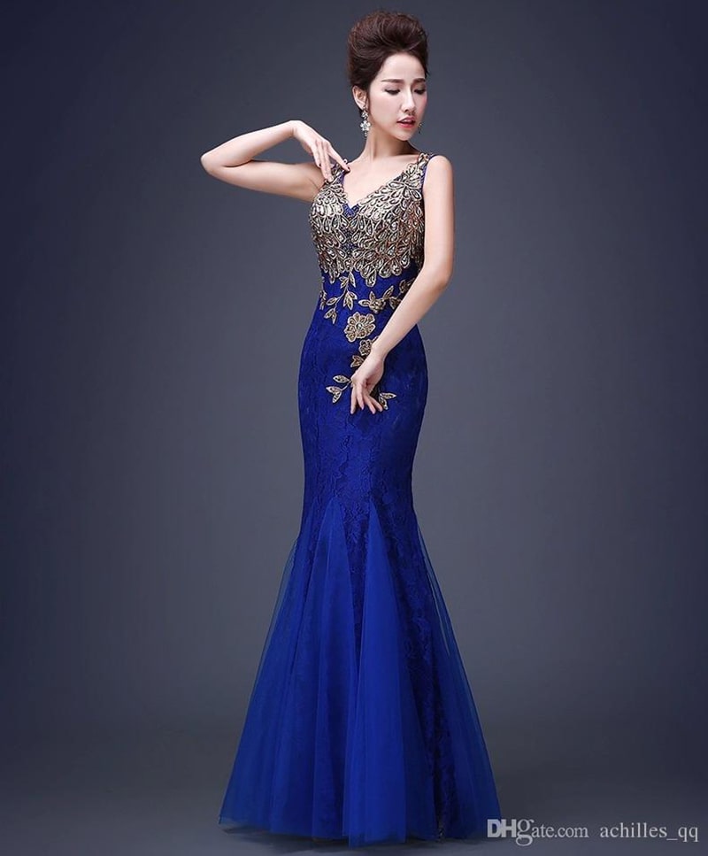 lace bridesmaid evening dress gown