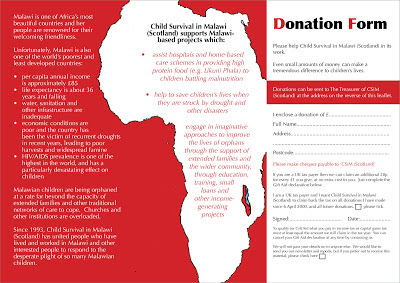 Child Survival in Malawi Scotland leaflet spread 2007