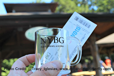 Mini Mug and Ticket at Blues, Brews and Botany New York Botanical Garden NYBG Fall 2017, beer, craft beer, beer tasting, beer tasting events new york city