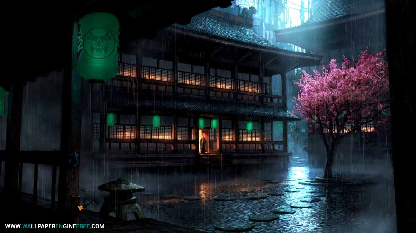 Anime Backyard Rain Wallpaper Engine Free | Download ...