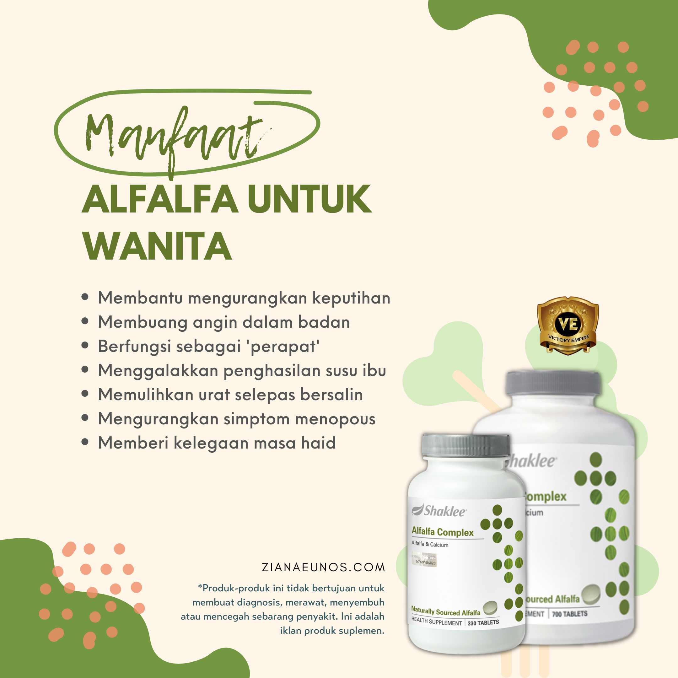 Kebaikan Alfalfa Shaklee untuk wanita