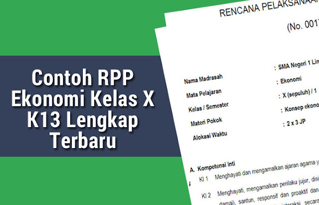 Contoh RPP Ekonomi Kelas X K13 Lengkap Terbaru