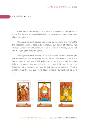 I Ching & Tarot oracles. Fortune-telling. Tres Mancias Consultancy
