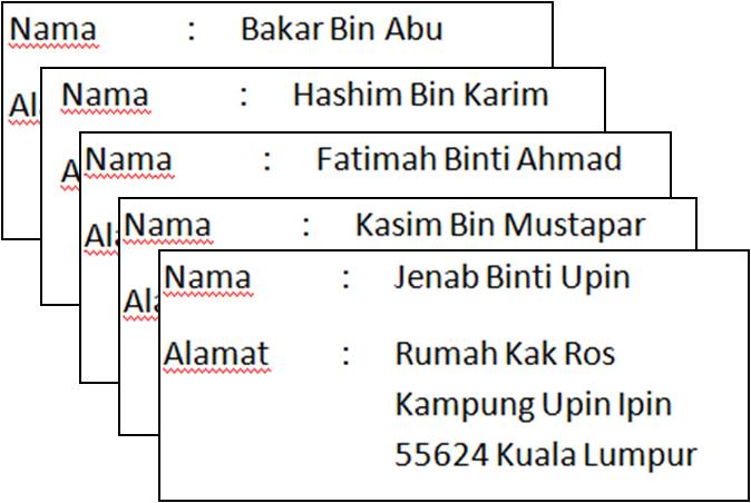 Knowledge Sharing: Mencetak nama dan alamat pada sampul 