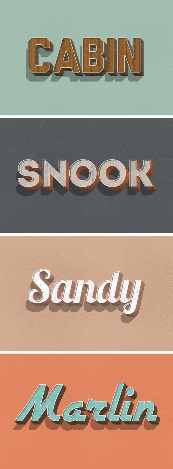 Retro Wood Text Styles