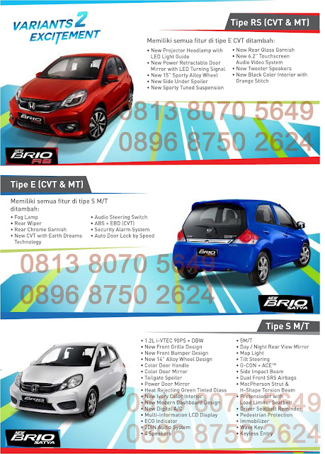 type varian kendaraan new honda brio indonesia