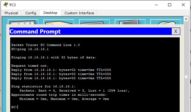 hasil cek koneksi DHCP Switch