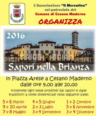 Mercatino Sapori di Brianza 5 e 6 marzo Cesano Maderno (MB)