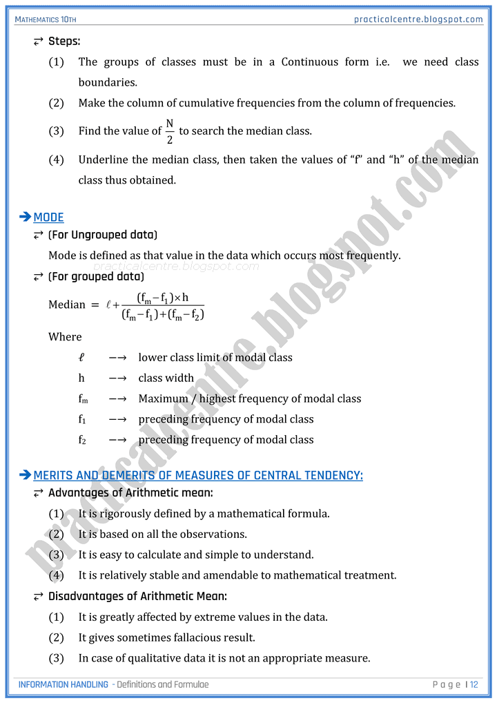 information-handling-definitions-and-formulas-mathematics-10th