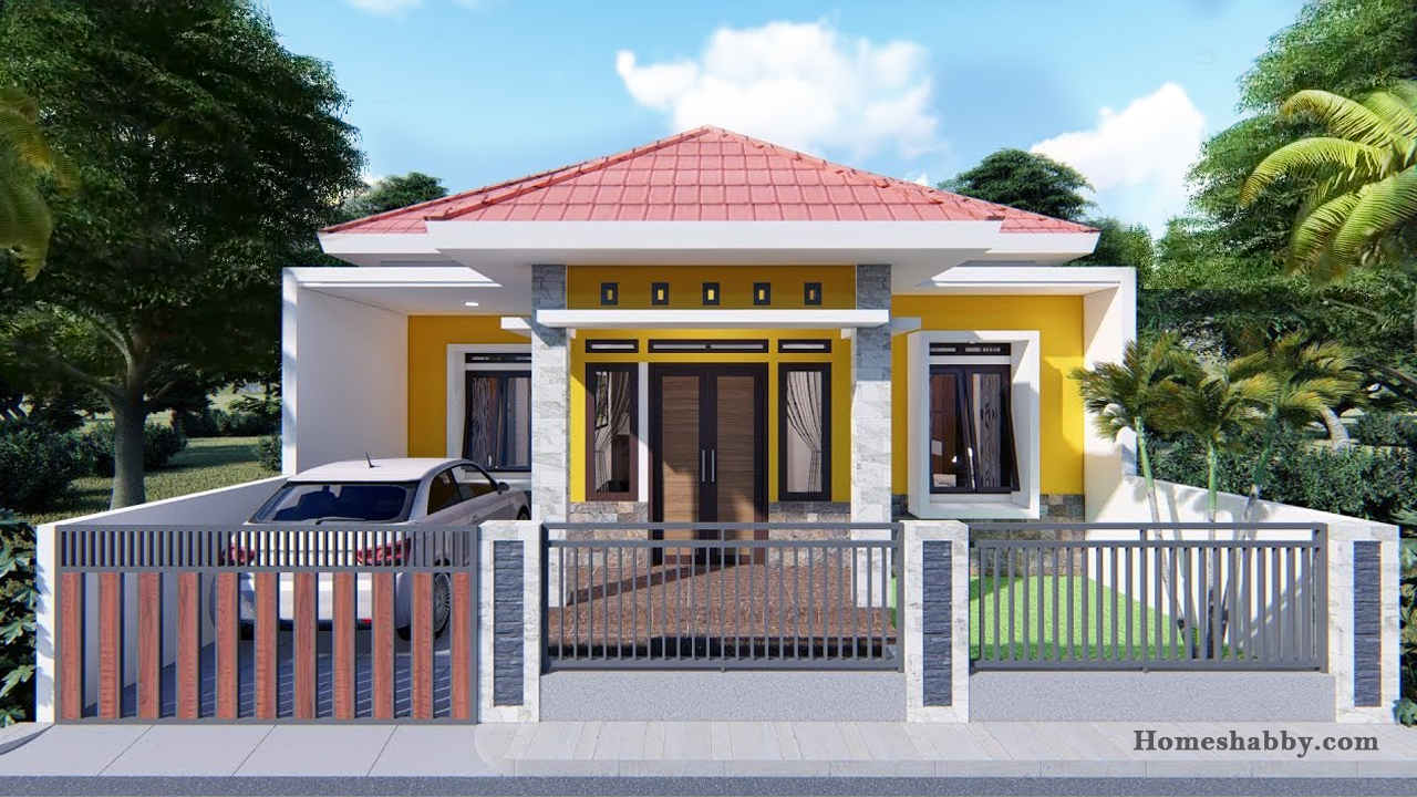 Desain Dan Denah Rumah Terbaru Yang Trend Di Pedesaan Ukuran 9 X 12 M Terdapat 3 Kamar Tidur Homeshabbycom Design Home Plans