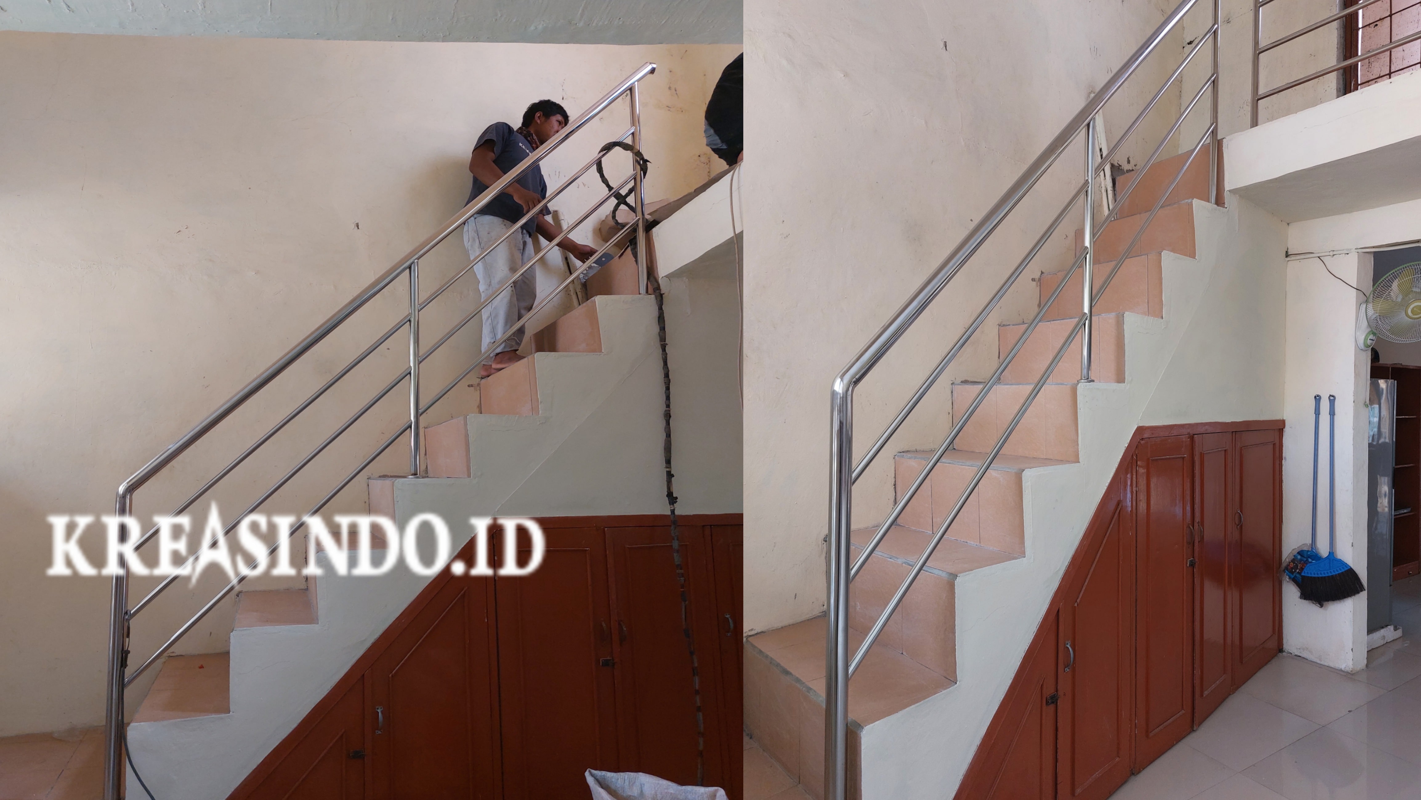 Railing Stainless Sederhana terpasang Masjid Al - Qubaiyah Beji Depok