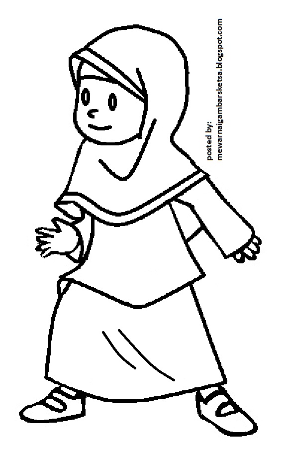  Mewarnai Gambar Baju Muslimah