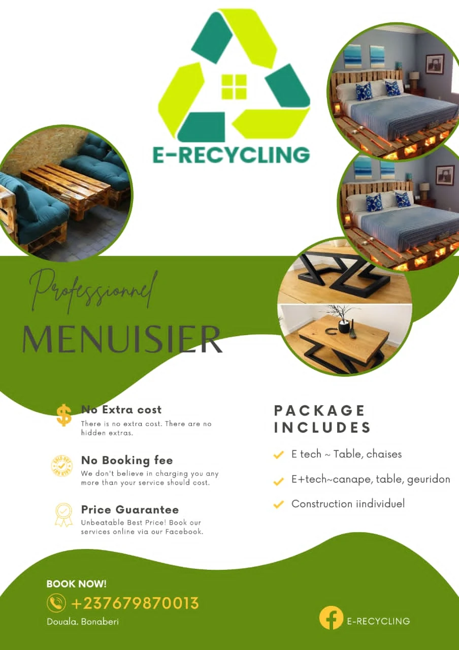 E-RECYCLING, Start-up spécialisée dans la construction et la transformation des meubles intérieur et extérieur