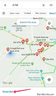 Pass ke sabhi atm ki location check kare