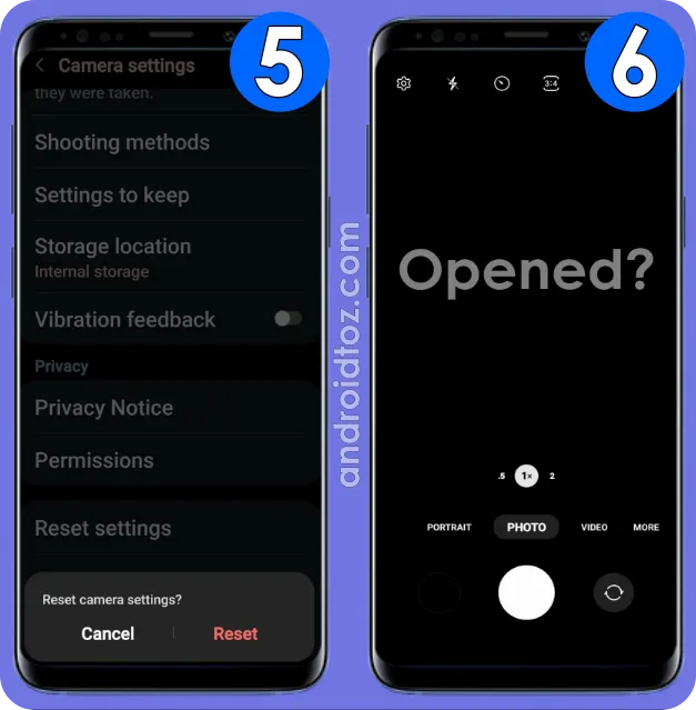 Reset Camera Settings on Samsung (3)