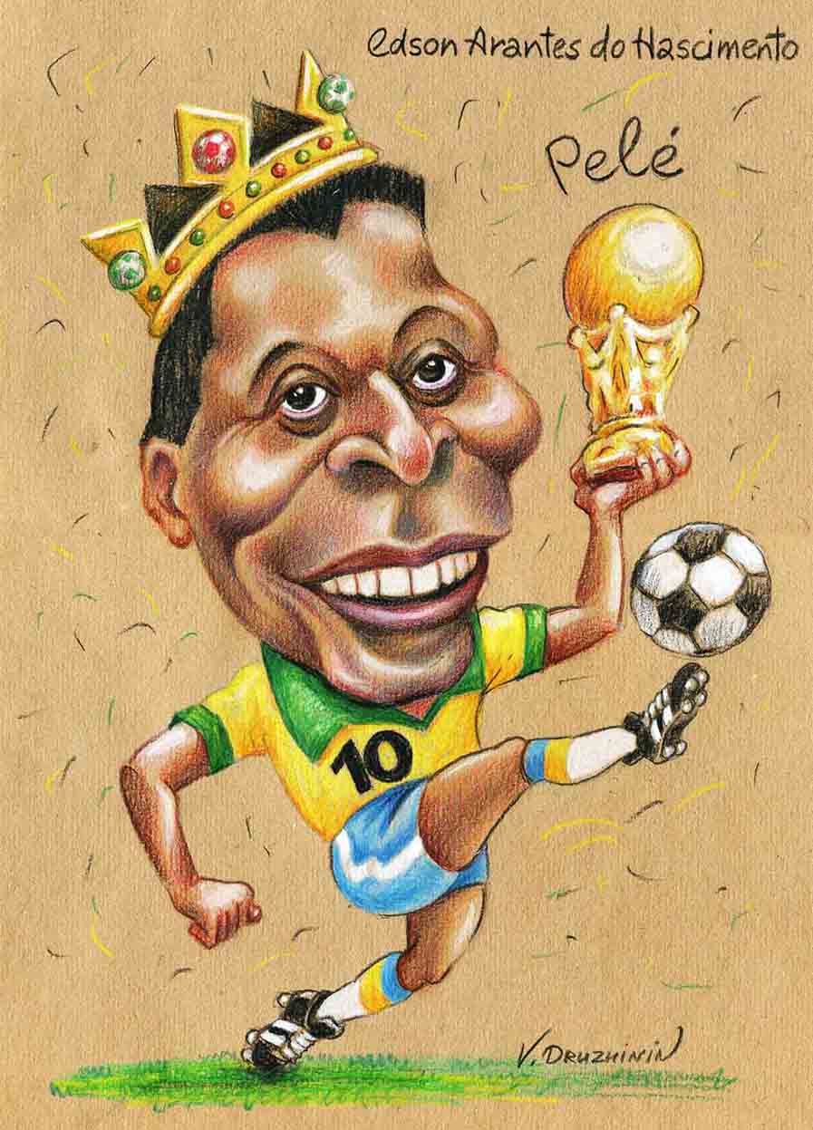 Pelé .. Caricature by Valentin Druzhinin - Russia