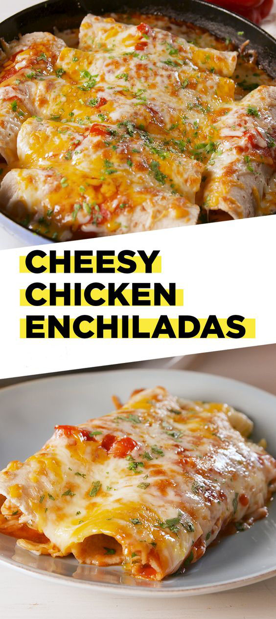 BEST - EVER CHEESY CHICKEN ENCHILADAS | Rheina Food and Cake - Best-Ever Cheesy Chicken Enchiladas