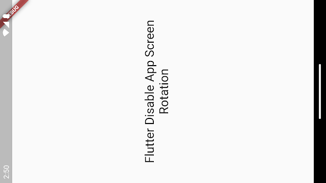 Flutter Disable Landscape Mode Orientation