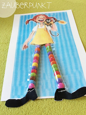 Pippi-Langstrumpfs Strumpf DIY, Smarties, Kinder, Kindergarten, Karte, Funny, bunt