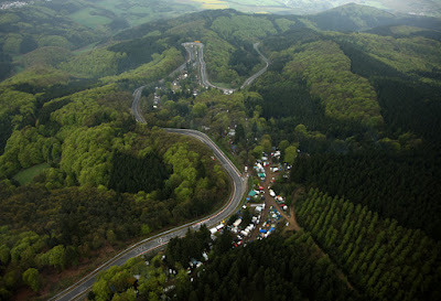 The Nürburgring (Nordschleife) seen from above