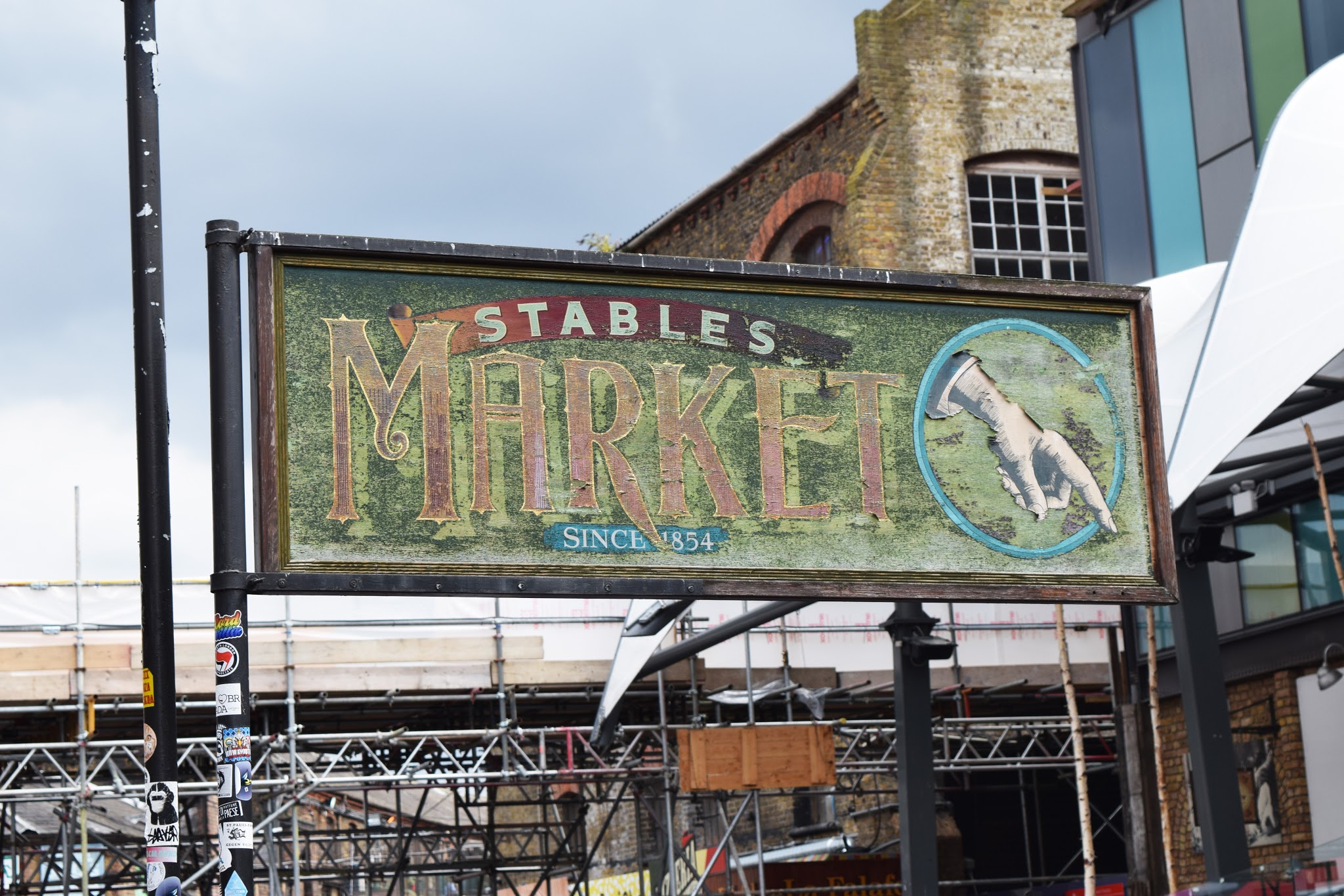 Sign for the Stables Market in Camden