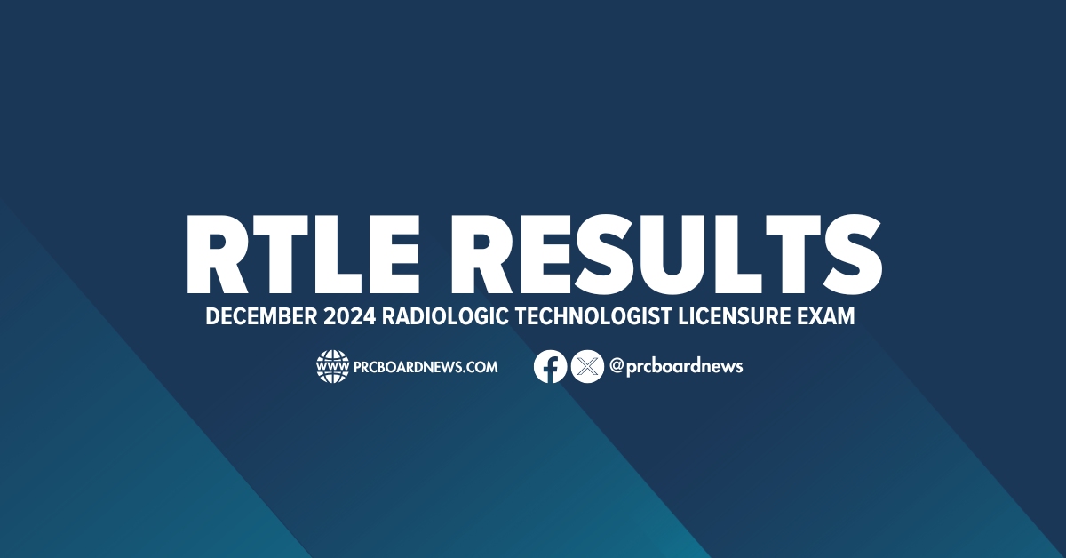 RTLE RESULT: December 2024 Radtech board exam list of passers