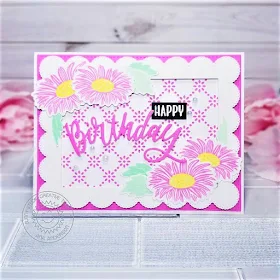 Sunny Studio Stamps: Frilly Frame Dies Cheerful Daisies Blooming Frame Dies Birthday Card by Ana Anderson