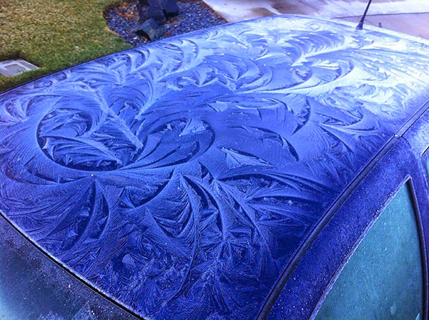 #3 Mother Nature Made Some Ice Art On My Car This Morning - 15+ Cars That Winter Turned Into Art