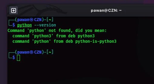 python not installed in kali linux