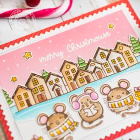 Sunny Studio Stamps: Merry Mice Scenic Route Frilly Frame Dies Winter Themed Holiday Card by Mona Toth