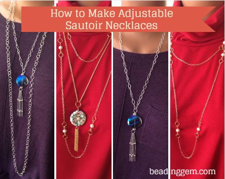 how to make an adjustable sautoir inspired necklace tutorial