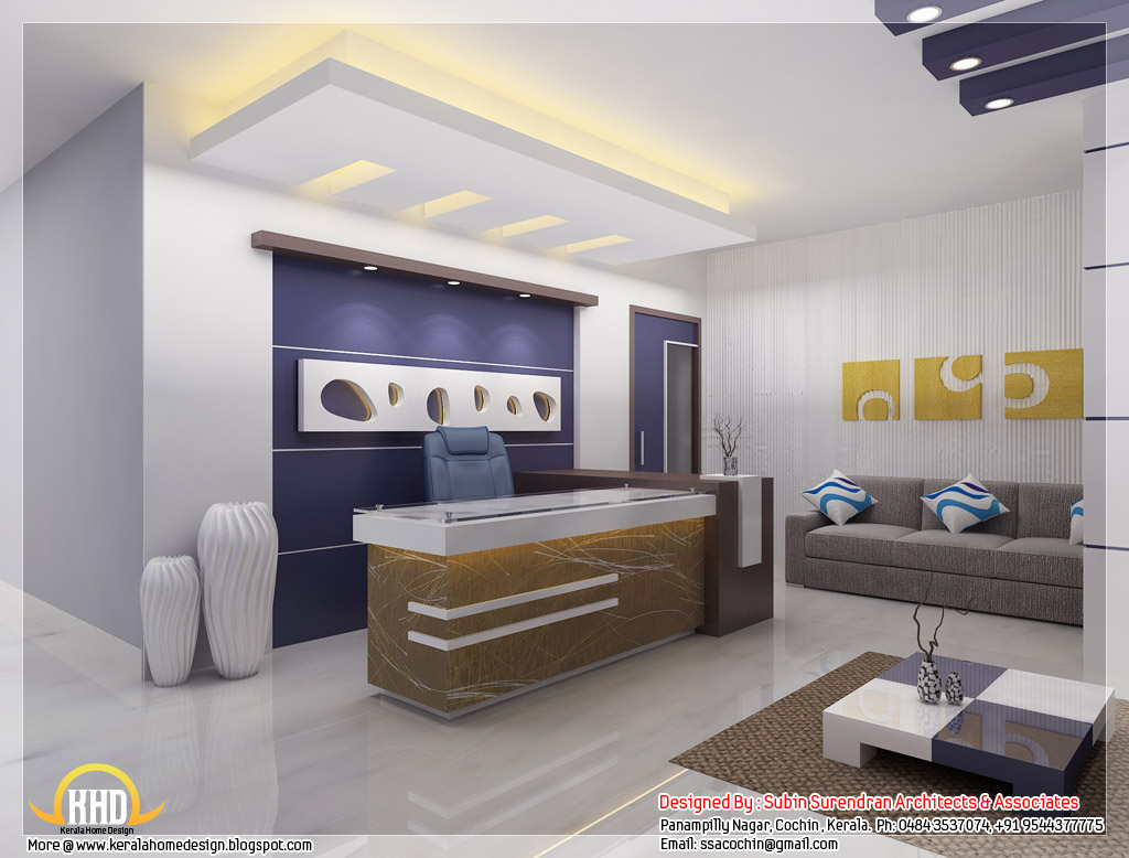Beautiful 3D interior office designs  Kerala home design and floor 
