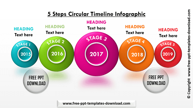 Five Steps Circular Time Plan Beautiful Infographics Template Download