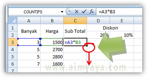  Gambar: Cara copy paste rumus dengan cepat di excel