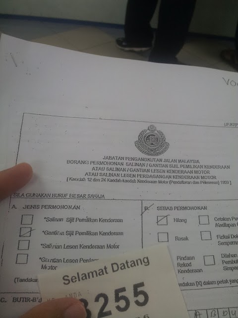 green card kereta hilang