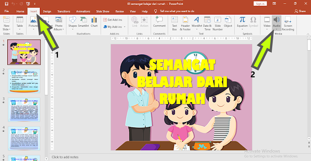 Menambahkan Latar Belakang Audio Pada Power Point