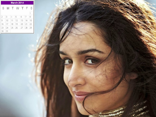 Shraddha Kapoor Calendar 2014