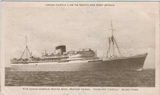 Vintage postcard of the Union Castle Line RMMV, "Stirling Castle" 