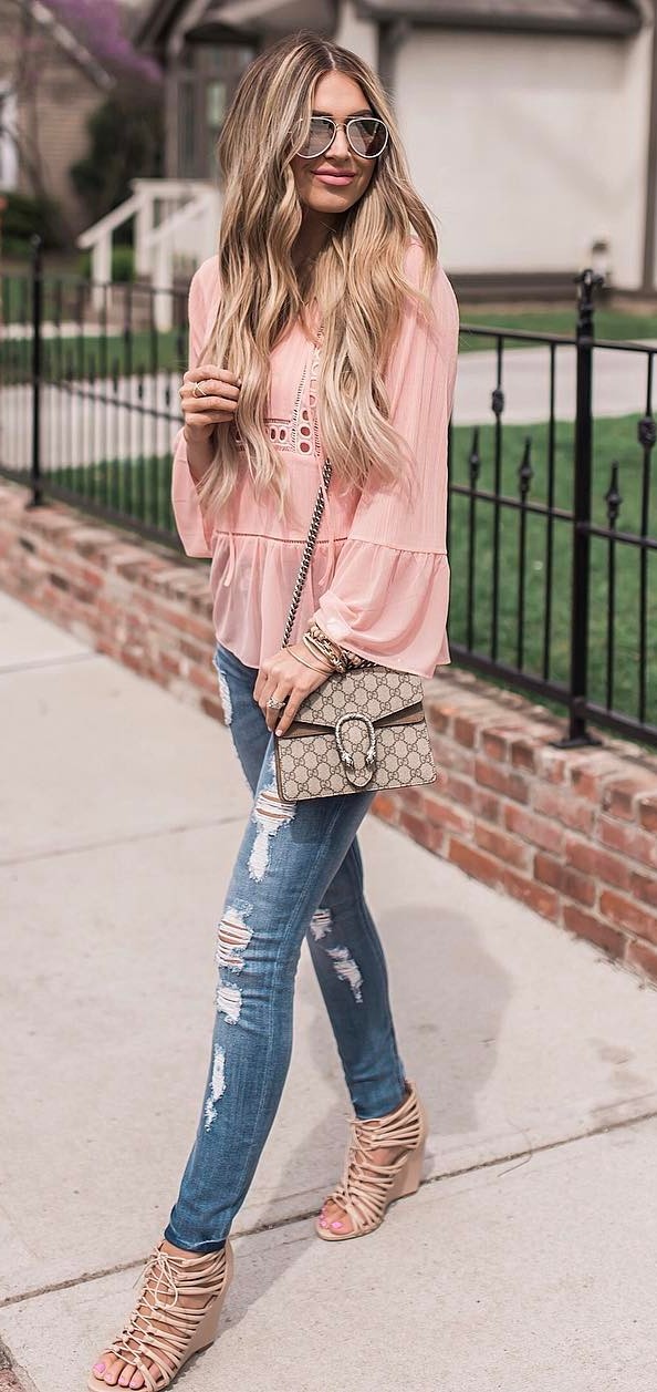 casual style obsession: blouse + rips