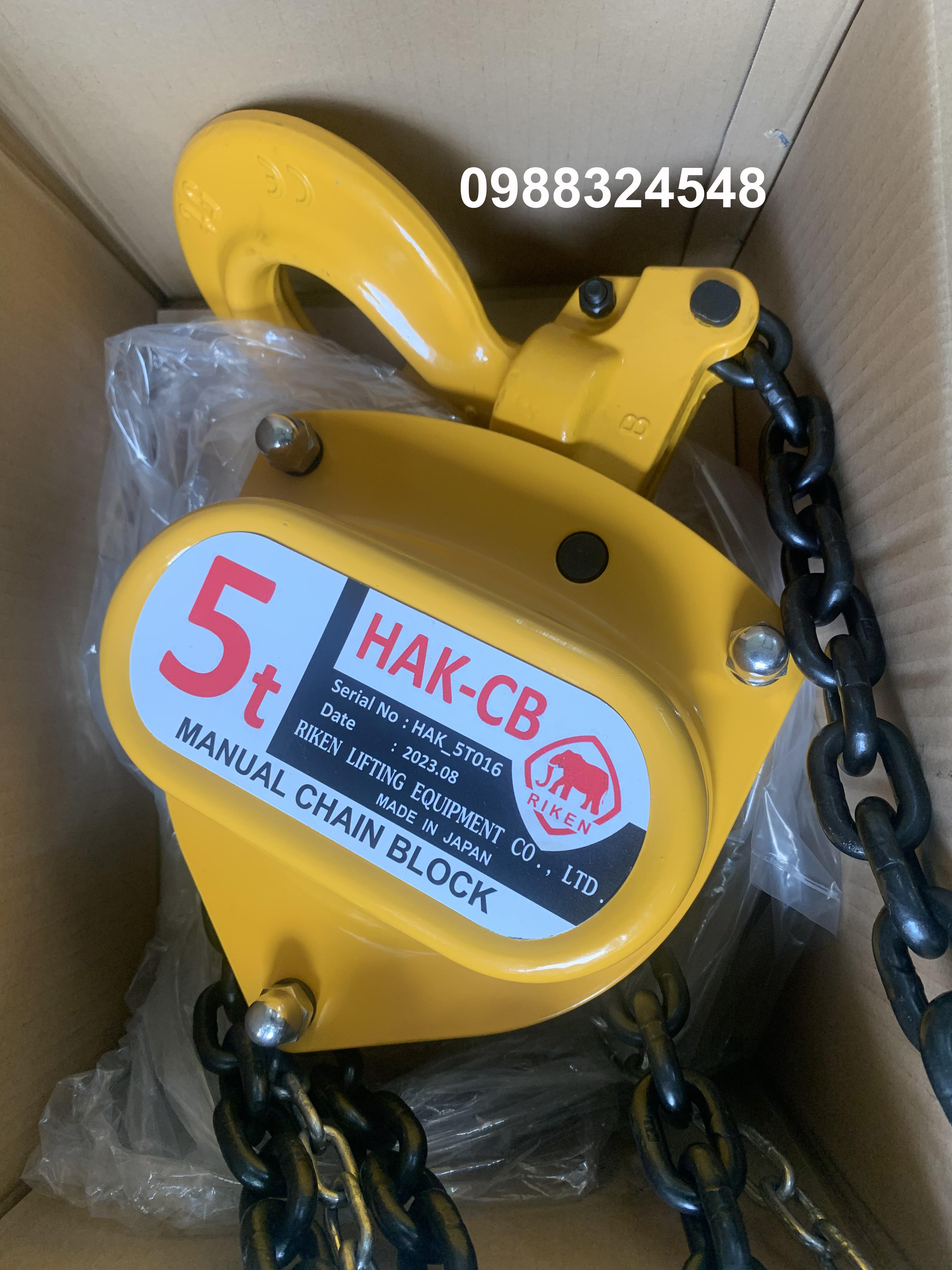 Pa lăng kéo tay Riken 5 tấn HAK-CB / HAK-CB 5 ton Riken Chain Hoist