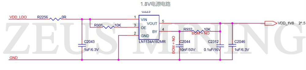 Antminer S17 hash board 1.8V power supply circuit diagram