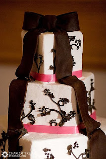 Pink and Brown Wedding Cake