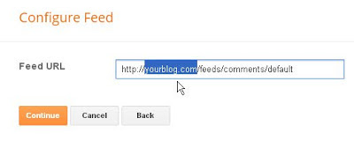 Blogger feed URL widget