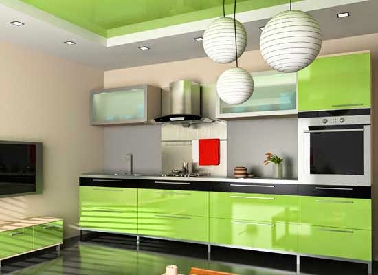 Desain Dapur Minimalis Cantik Berwarna Hijau