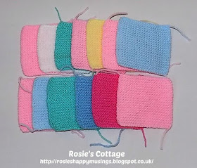 More knitted squares for blanket 